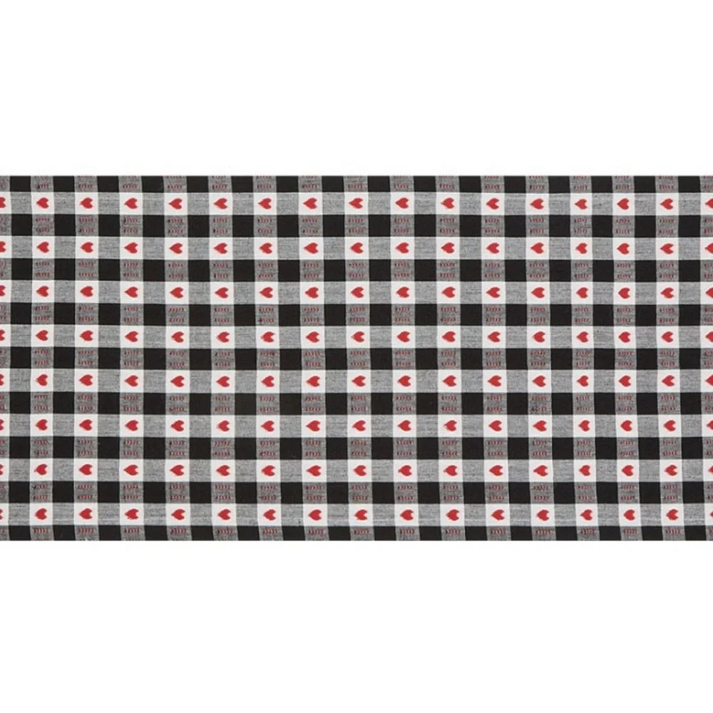 Hearts pattern Dobby Check Table Runner, 14